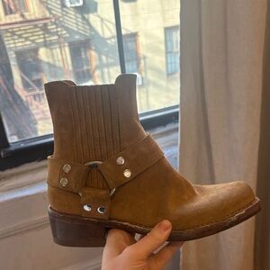 Re/Done Brown Combat & Moto Boots